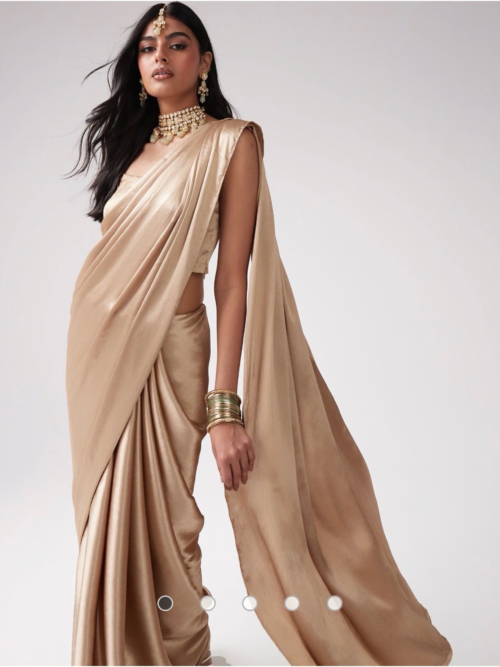 Kanya London Elegant Gold Bridesmaid Saree